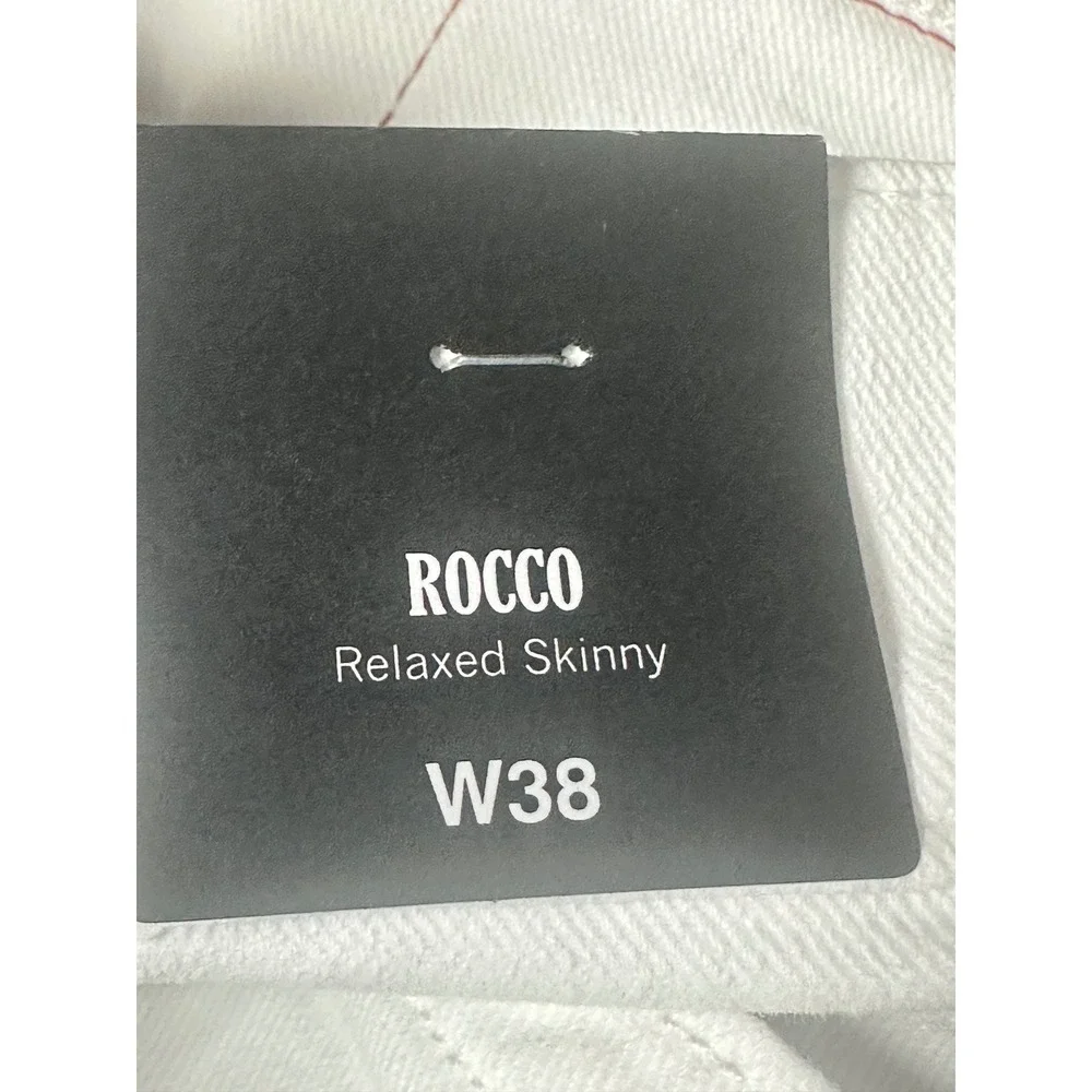 NWT True Religion‎ Rocco Jeans Mens 38x33 Optic White Relaxed Skinny No Flap Y2K